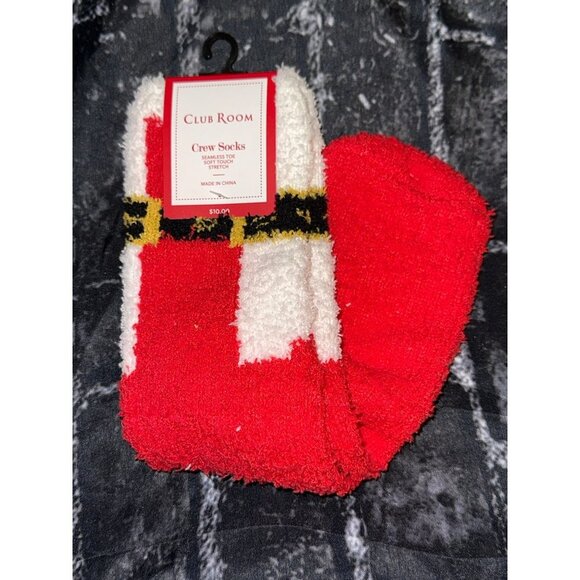 Club Room Men's Cozy Holiday Santa Belt Socks, NWT, One Size - Picture 2 of 4